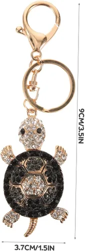Vista 7 de CALLARON 2pcs Diamond Turtle Pendant Turtle Charm Key Hanging Prop Animal Keychain Pendant Rhinestone Key Chains
