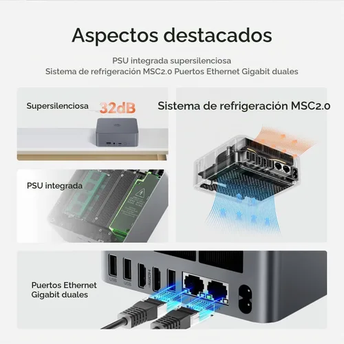 Vista 7 de Mini PC Beelink EQR5 W11 Pro, AMD Ryzen 5 5500U, 16G DDR4+480 GB SSD NVMe