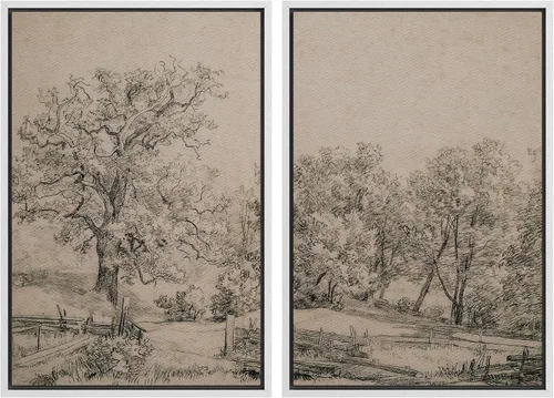 Vista 42 de MUDECOR Lienzo enmarcado para pared, bosque brumoso, reflejos, paisaje tranquilo, ilustraciones modernas, arte decorativo, bohemio, tranquilo/zen