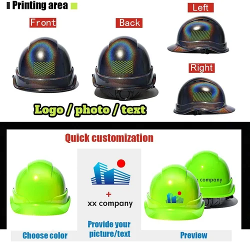 Vista 2 de Casco de seguridad con logotipo personalizable, protector para la cabeza, para trabajo al aire libre (naranja (nuevo estándar))