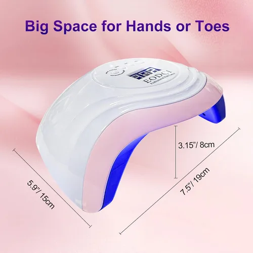 Vista 5 de eodci Lámpara de uñas LED UV de 168 W, luz UV para secador de uñas de gel, lámpara de curado de esmalte de uñas, sensor automático, luz profesional