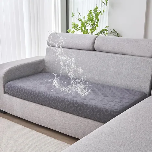 Vista 31 de Genina Fundas de cojín para sofá impermeables, fundas elásticas para sofá seccional, funda de cojín lavable, antideslizante, con parte inferior
