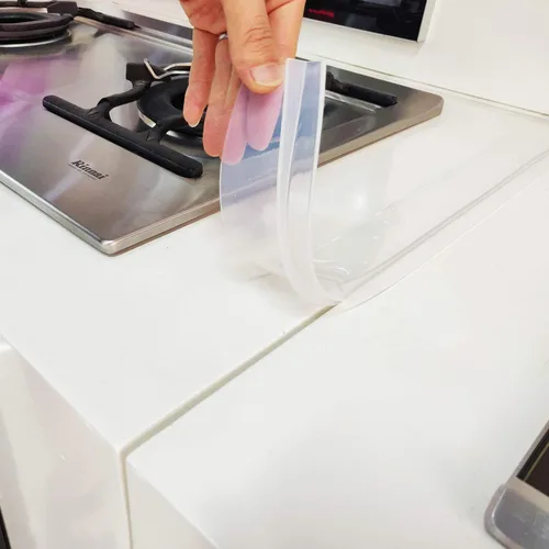 Vista 13 de Cubiertas de hueco para estufa Mofason, relleno de silicona para horno de cocina – Tiras de encimera de 21 pulgadas, protector de hueco fácil