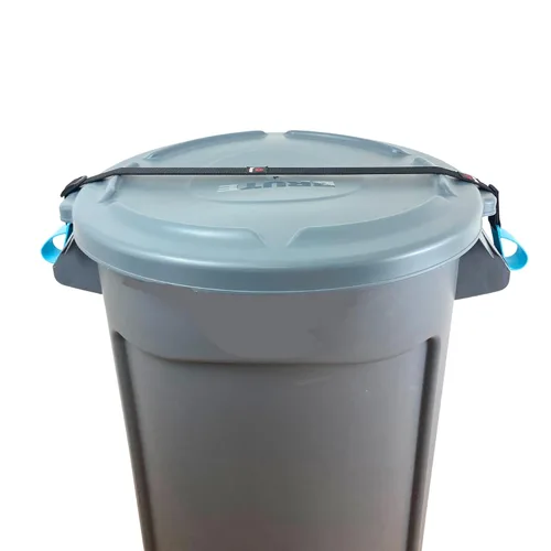 Vista 8 de SideArm Nano Dual Handle para cubos pequeños con ruedas, fácil de usar. Correa de bloqueo de cubo de basura a prueba de animales, contenedores de 14