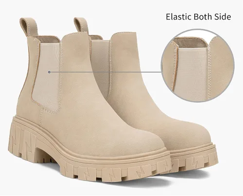 Vista 4 de Jeossy Botines Chelsea 9620 para mujer Botines elásticos con plataforma y suela de lengüeta a la moda