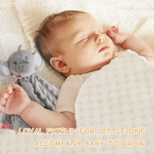 Vista 2 de iAOVUEBY Regalos de baby shower, regalos de bebé, juego de regalo de Navidad para recién nacidos, manta de bebé esencial de elefante, sonajero