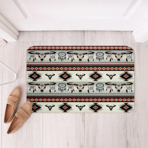 Vista 37 de Feelyou Aztec Bathroom Rugs Aztec Southwestern Printed Bath Mats for Bathroom Bohemian Bath Rugs for Shower Tub Cowboy Cowgirl Bathroom Accossories