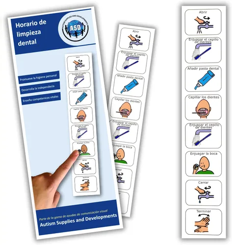 Vista 10 de Horario visual de cepillado de dientes para autismo, Tabla de cepillado