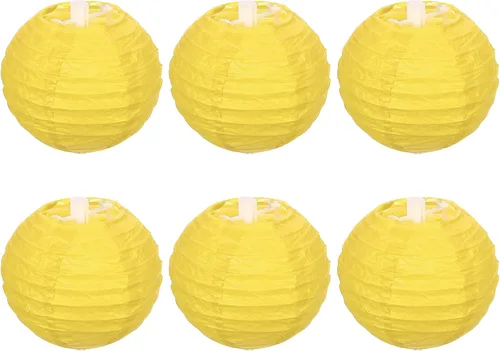Vista 8 de PATIKIL Faroles de papel de 4 pulgadas, paquete de 6 pantallas redondas plegables para colgar para bodas, hogar, fiestas, festivales, celebraciones