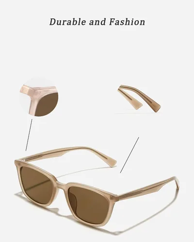 Vista 5 de Gafas de sol rectangulares retro para mujer con cara pequeña, protección UV clásica de los años 80