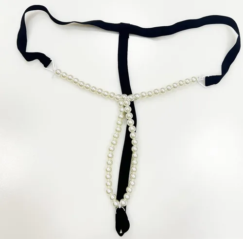 Vista 4 de Tanga de cadena de masaje de perlas de tiro bajo para mujer