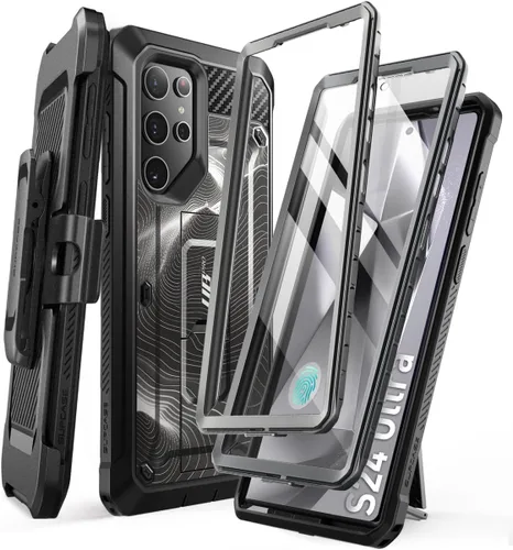 Vista 11 de SUPCASE Funda para Samsung Galaxy S24 Ultra con soporte, [Unicorn Beetle Pro] [2 marcos frontales]