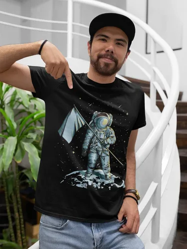 Vista 3 de MATXSOMAX Camisetas gráficas para hombre, camisetas de astronauta, camisetas gráficas de diseño genial para hombre