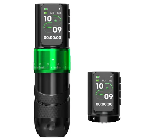 Vista 7 de Poseidon - Kit de pistola de tatuaje inalámbrica de 7 tiempos, 2 piezas Kit verde