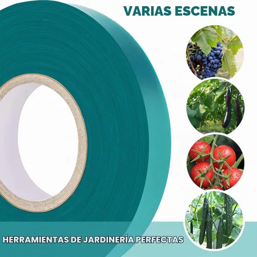 Vista 6 de Easytle Cinta de amarre de jardín de 0.45 pulgadas y 290 pies, rollo de cinta elástica para plantas, resistente cinta de plantas de PVC verde