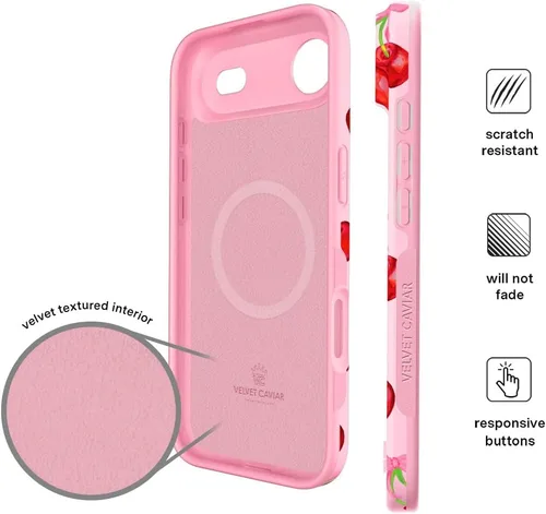 Vista 524 de VELVET CAVIAR Funda para iPhone 15, compatible con MagSafe, probada contra caídas de 10 pies, fundas protectoras de diseño, leopardo color rosa