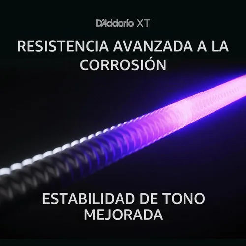 Vista 4 de D'Addario Cuerdas para guitarra eléctrica, XT con revestimiento de níquel, XTE1059, calibre ligero regular 10-59, juego de 7 cuerdas, paquete de 1