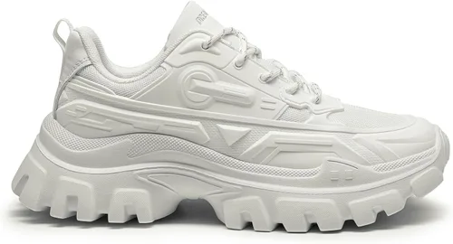 Vista 3 de DREAM PAIRS Zapatos deportivos gruesos de moda para mujer, con plataforma y cordones cómodos