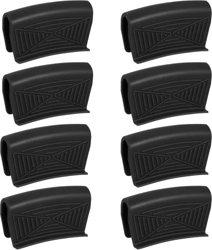 Vista 6 de uxcell 2 piezas de asistencia de silicona para mango de sartén caliente, fundas para mango de sartén caliente, funda resistente al calor, cubierta