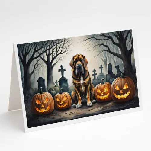 Vista 72 de Caroline's Treasures DAC2042GCA7P Golden Retriever - Tarjetas de felicitación y sobres de Halloween espeluznantes, paquete de 8 tarjetas en blanco