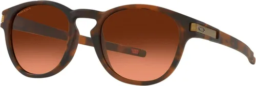 Vista 2 de Oakley Oo9349 Latch Low Bridge Fit Gafas de sol redondas para hombre, Tortuga Marrón MatePrizm Marrón Gradient