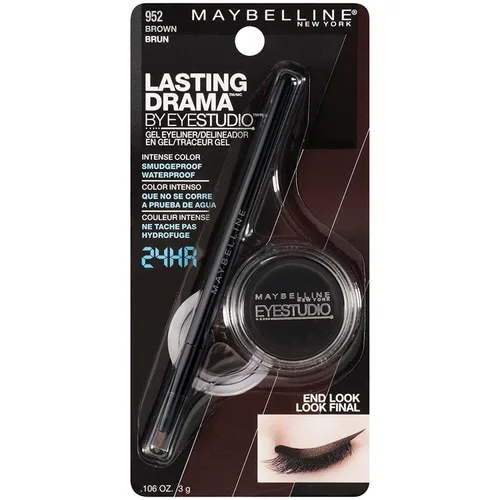Vista 6 de Maybelline New York Eye Studio Lasting Drama Gel Eyeliner, 0,106 onza, El negro más negro 950