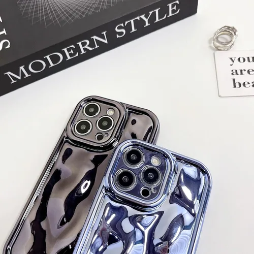 Vista 6 de Funda de protección de lente de cámara con textura de meteorito brillante de lujo, galvanizada suave a prueba de golpes para iPhone 14 Pro Max