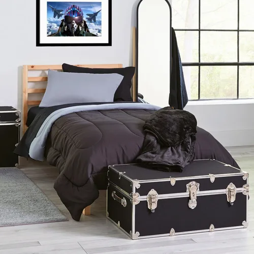 Vista 7 de Rhino Trunk & Case Maletero grande con ruedas extraíbles y bandeja de madera dura, camarero de campamento de verano, baúl universitario, baúl