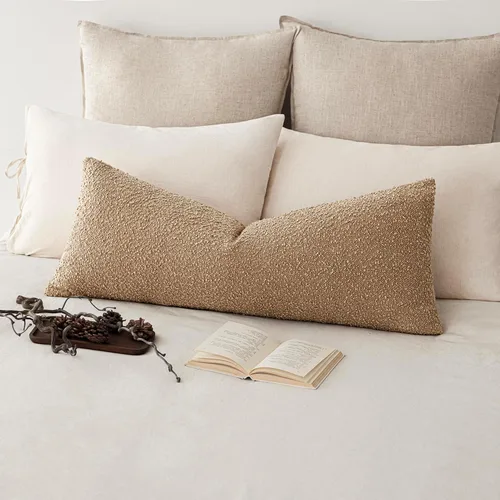 Vista 91 de Foindtower Fundas de almohada decorativas con textura de boucle, fundas de almohada sólidas, neutrales, suaves y acogedoras para silla, sofá