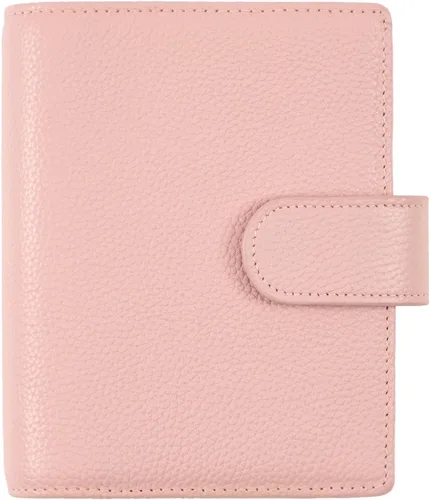 Vista 23 de A5 Funda de cuero para planificador de Hobonichi Cousin, Stalogy, Midori, Leuchtturm1917, y más - con presilla para bolígrafo, ranuras para Negro