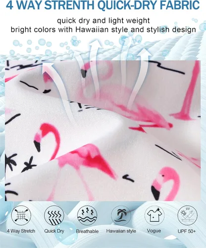 Vista 5 de ZHPUAT Camisa hawaiana funky para hombre, manga corta, con botones, estampado tropical, playa, fiesta, vacaciones