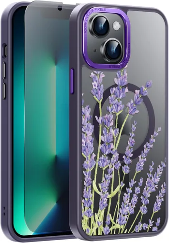 Vista 30 de Goodon para iPhone 15 Pro Max con protector de pantalla de privacidad, compatible con Magsafe, funda translúcida mate a prueba de golpes - Linda