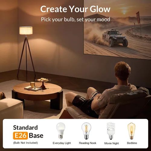 Vista 7 de LEPOWER Lámpara de pie de trípode de madera, lámpara de pie de mediados de siglo, luz de estudio de diseño moderno para sala de estar, dormitorio