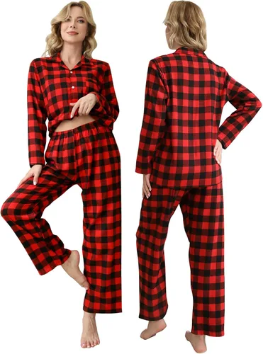 Vista 5 de Schbbbta Pijamas familiares de Navidad a juego para parejas, ropa de dormir de manga larga