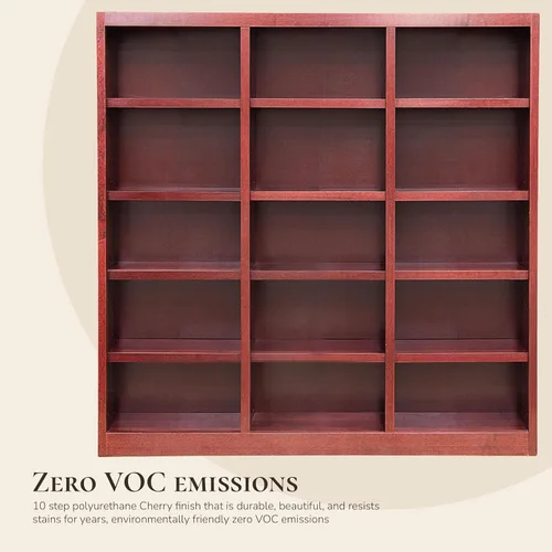 Vista 5 de Concepts In Wood - Estantería de madera para libros, muebles altos, 72 x 72 pulgadas, color cereza
