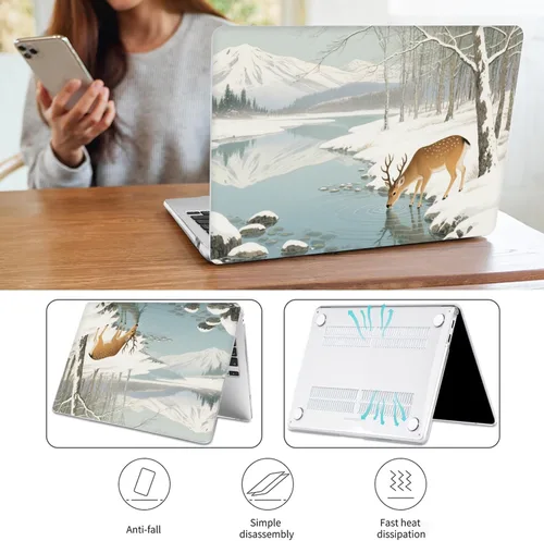 Vista 5 de Funda compatible con MacBook Air de 13 pulgadas 2022, 2021-2018 M1 A2337 A2179 A1932, carcasa de plástico duro y duradera y cubierta de teclado