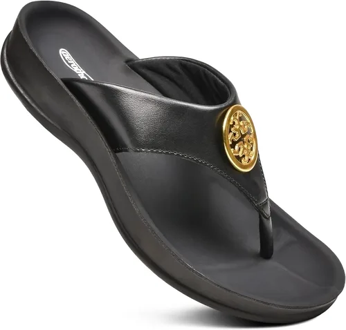 Vista 9 de AEROTHOTIC - Sandalias de verano con soporte de arco, ortopédicas, con tiras, cómodas, con almohadilla suave, antideslizantes, con poste
