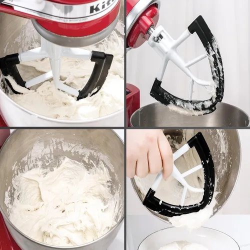 Vista 6 de Batidor de borde flexible para accesorio mezclador Kitchenaid, accesorios de ayuda de cocina para batidora, se adapta a cuencos mezcladores