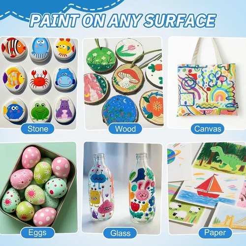 Vista 6 de Guangna 168 rotuladores de pintura acrílica, bolígrafos de pintura acrílica con punta de pincel, tinta impermeable de secado rápido, para pintar