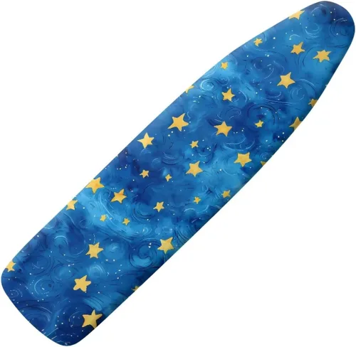 Vista 23 de Funda para tabla de planchar con diseño de estrellas y bandera estadounidense con borde elástico y acogedor bolsillo para la nariz, resistente al
