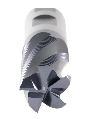 Vista 2 de Accusize Industrial Tools Diente fino M42 8% cobalto Tialn desbaste molino de extremo, 1 '' de diámetro, 1 '' diámetro del vástago, 2 '' longitud