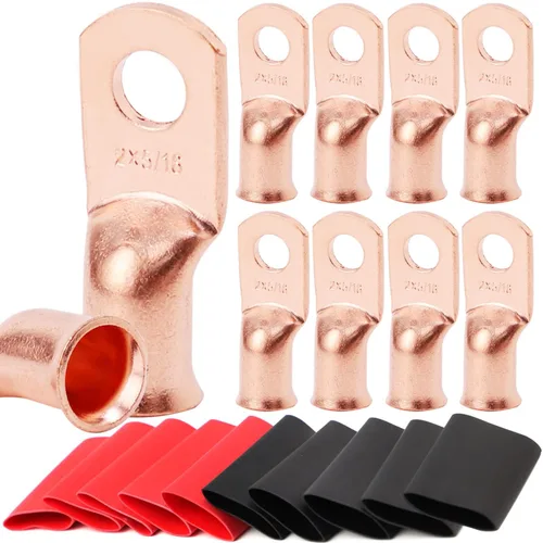 Vista 93 de TKDMR - Kit de 264 piezas de extremos de cable de batería, 132 piezas de terminales de anillo de lengüetas de cable de cobre resistentes AWG 8 6 4 2