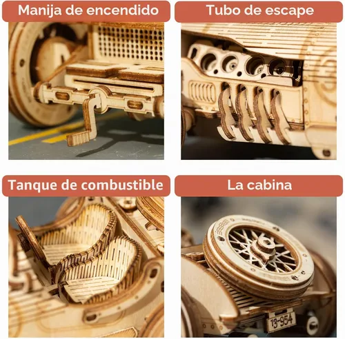 Vista 7 de Kits de modelo de coche ROKR, rompecabezas 3D de madera, kits de modelo para adultos, rompecabezas educativos para armar, decoración