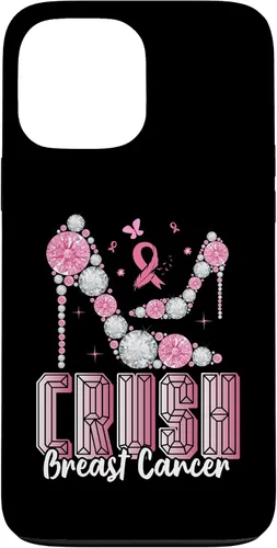 Vista 23 de iPhone 16 Crush Breast Cancer High Heels Bling Cancer Awareness Case