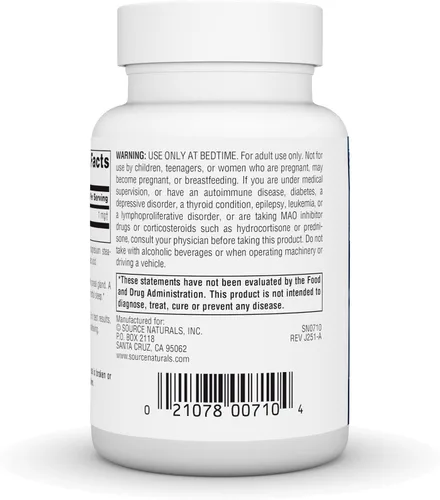 Vista 4 de Source Naturals Melatonina, ayuda a promover el sueño*, 1 mg - 200 pastillas con sabor a menta