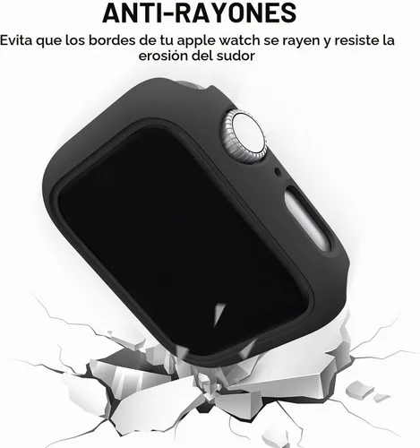 Vista 4 de Mugust Paquete de 4 unidades compatibles para carcasa Apple Watch 1.575 pulgadas Series 6 5 4 SE, carcasa rígida de PC parachoques marco