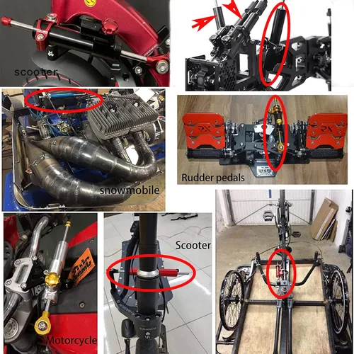 Vista 7 de Amortiguador de dirección CNC amortiguadores estabilizadores direccionales para motocicleta/motocicleta/scooters eléctricos/motos de nieve/pedales