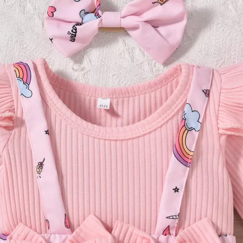 Vista 118 de Unutiylo Ropa de bebé recién nacida prematura con tirantes, traje de otoño e invierno, traje de manga larga con volantes