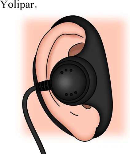 Vista 4 de CLS1410 CLS1110 Auricular compatible con Motorola Radio CP200 GP300 GP2000 Walkie Talkie con micrófono PTT 2 Pin Headset Kit de vigilancia de un