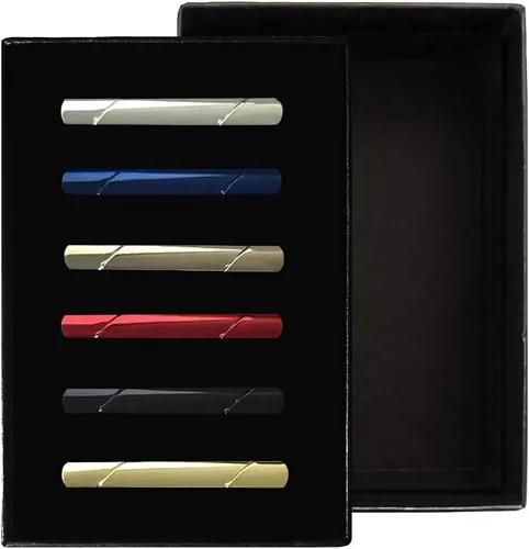 Vista 2 de Juego de clips de corbata para hombre, para corbatas regulares, corbatas, bodas, negocios, clips de corbata
